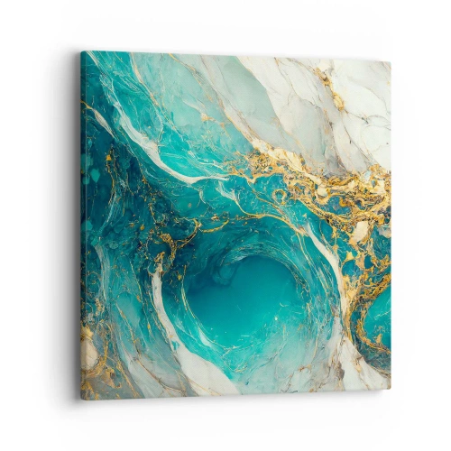 Quadro em tela - Composição com veios d'ouro - 40x40 cm