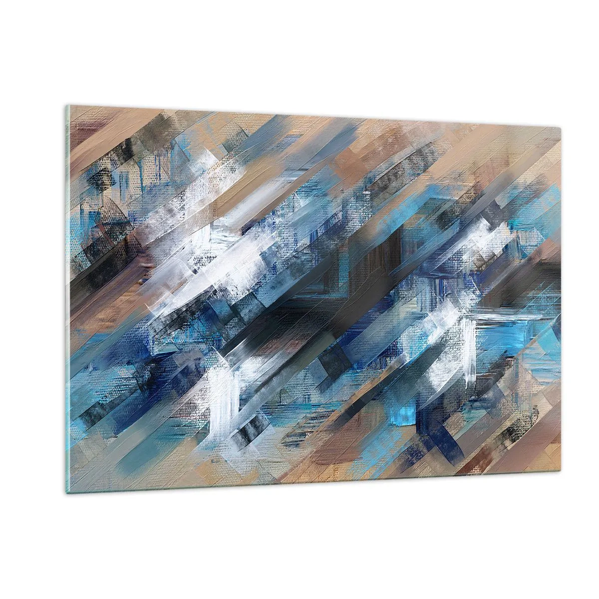 Quadro em vidro - Numa diagonal azul - 120x80 cm