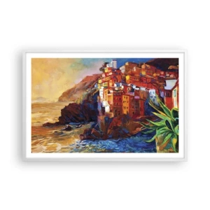 Pôster em moldura branca - Vibrações italianas - 91x61 cm