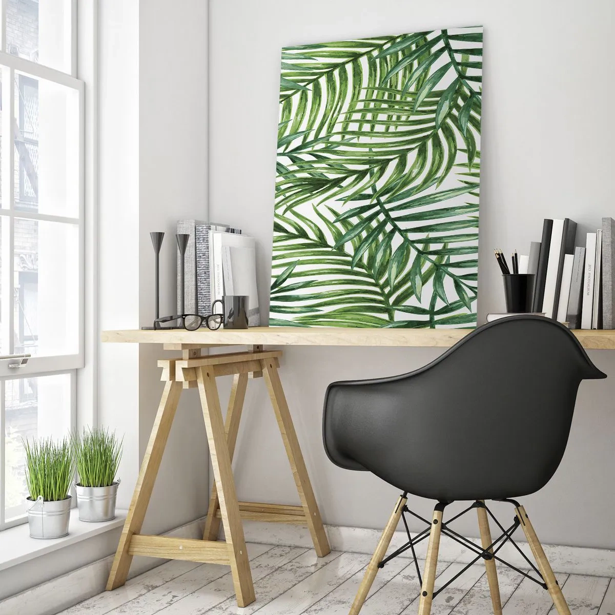 Quadro em vidro - Sob as folhas verdes - 50x70 cm