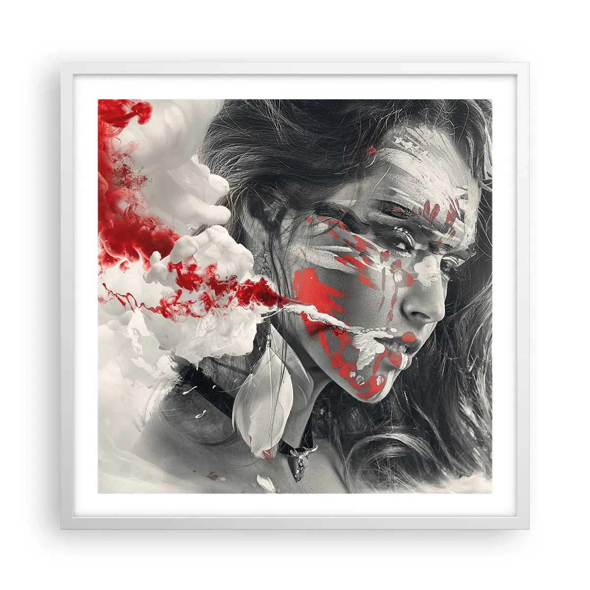 Pôster em moldura branca - Nos fumos do absurdo - 60x60 cm