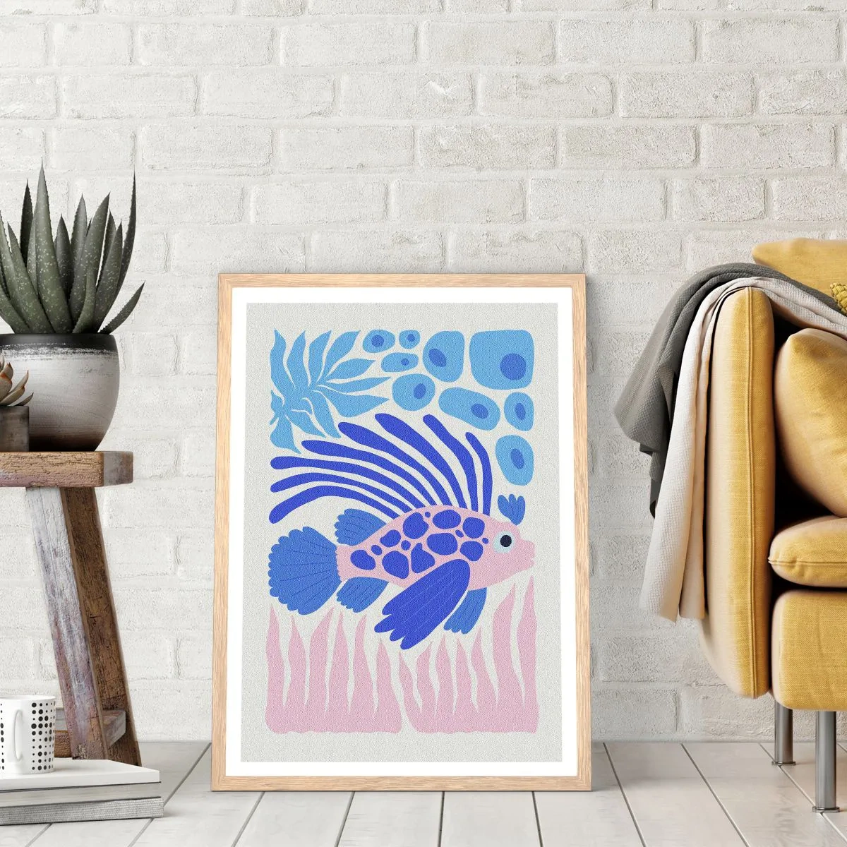 Pôster com moldura de carvalho claro - Em seu elemento - 30x40 cm