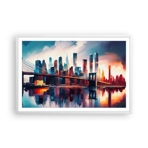 Pôster em moldura branca - Nova York dos sonhos - 91x61 cm