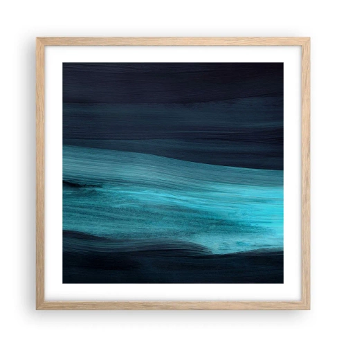 Pôster com moldura de carvalho claro - Vá com o fluxo - 50x50 cm