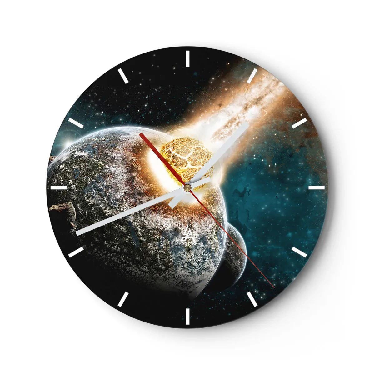 Relógio de parede - Relógio em vidro - Extinção ou nascimento? - 40x40 cm