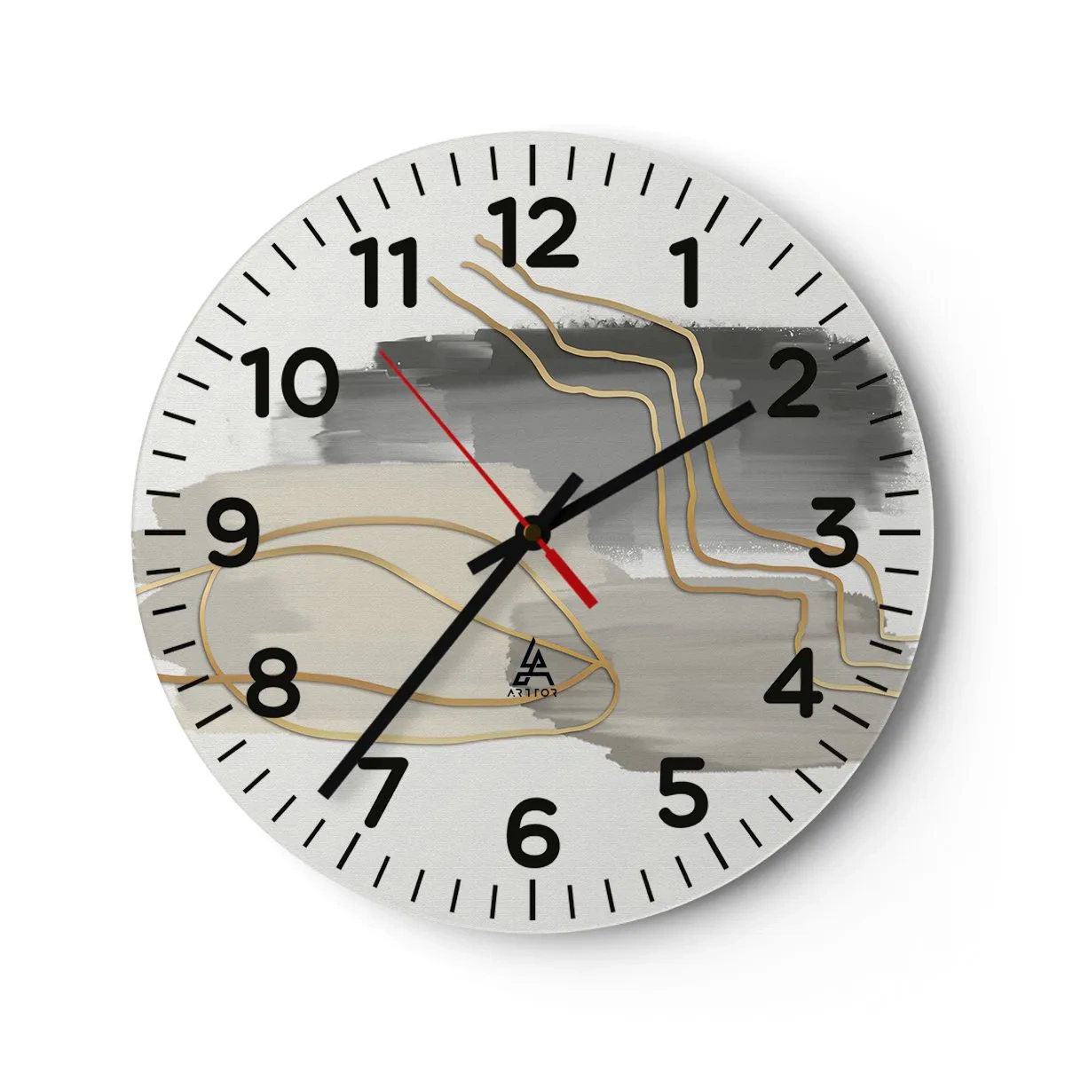 Relógio de parede - Relógio em vidro - Duração e movimento - 40x40 cm