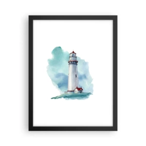 Pôster com moldura preta - A gentil irmã do azul - 30x40 cm