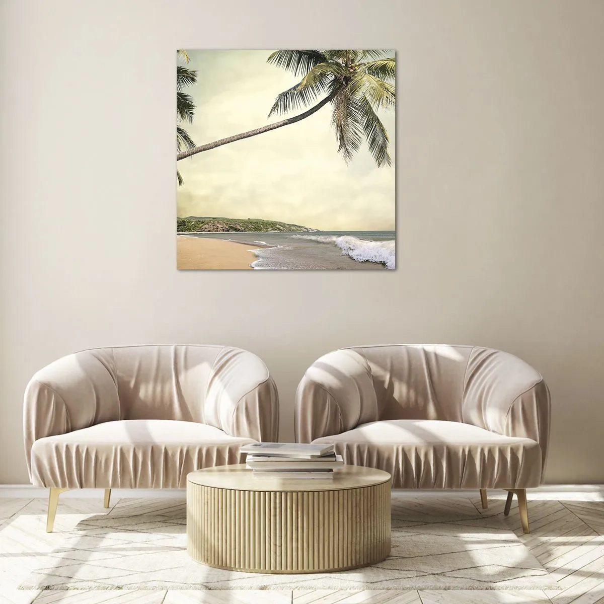 Quadro em vidro - Sonho tropical - 50x50 cm