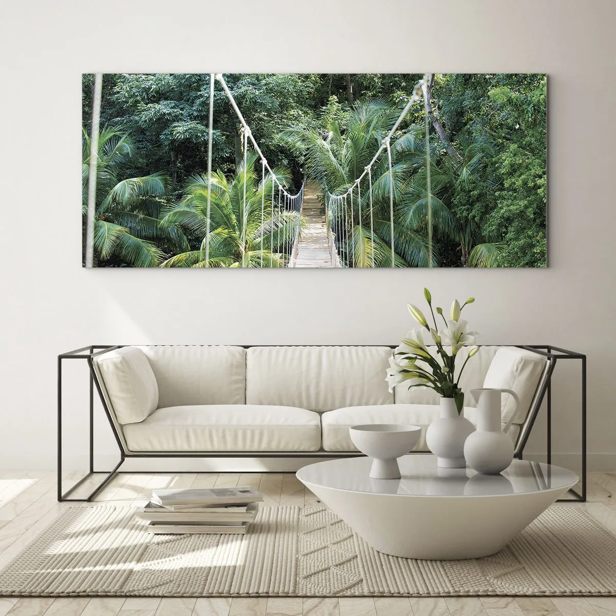Quadro em vidro - Bem-vindo à selva! - 140x50 cm