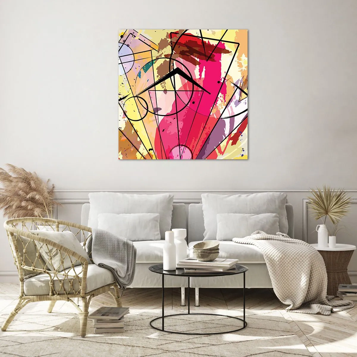 Quadro em vidro - Explosão - 30x30 cm
