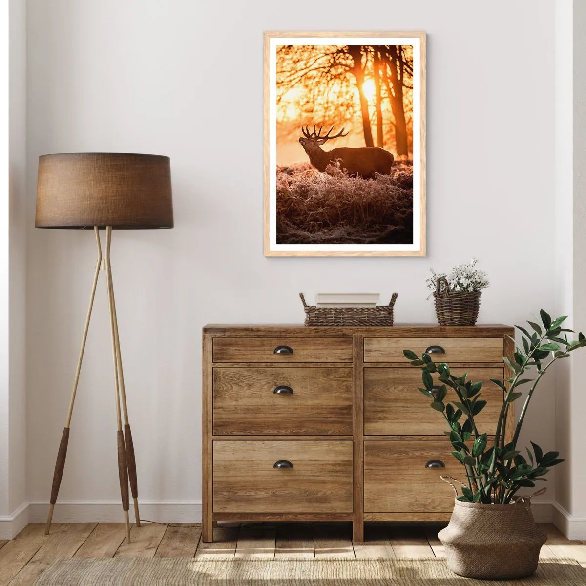 Pôster com moldura de carvalho claro - O sonho do caçador - 40x50 cm