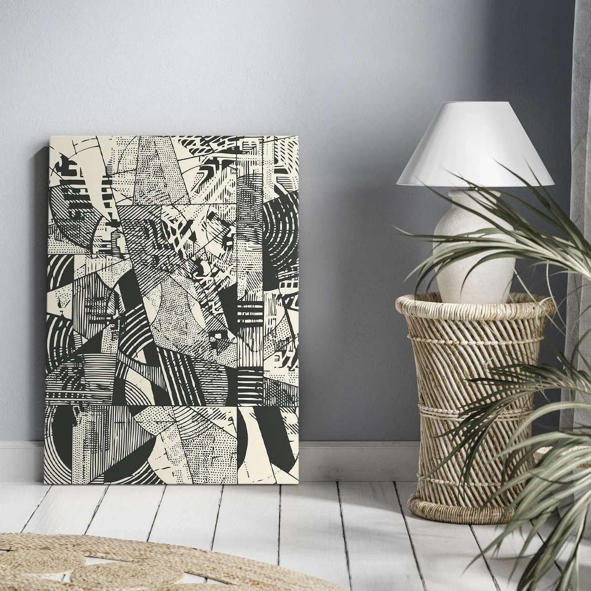 Quadro em tela - A dinâmica do presente - 50x70 cm