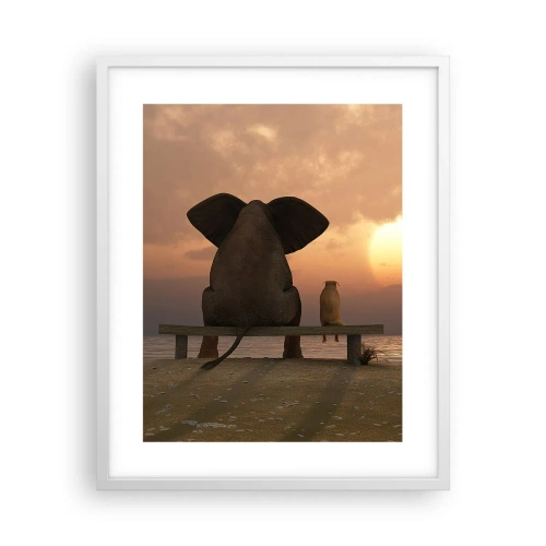 Pôster em moldura branca - Como é bom ficarmos em silêncio juntos - 40x50 cm