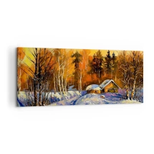 Quadro em tela - Impressão de inverno ao sol - 100x40 cm