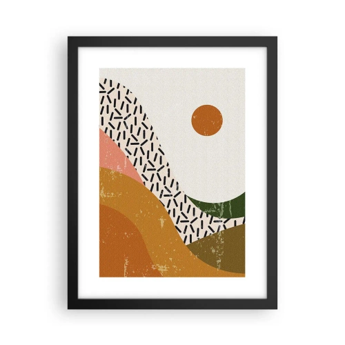 Pôster com moldura preta - Abstração solar - 30x40 cm