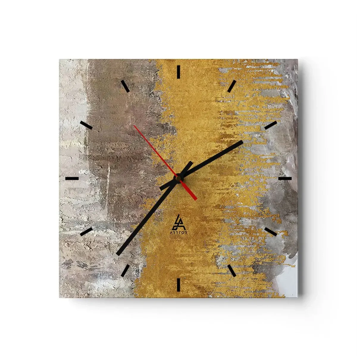 Relógio de parede - Relógio em vidro - Uma explosão dourada - 30x30 cm