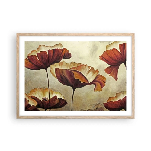 Pôster com moldura de carvalho claro - Prados e pradarias - 70x50 cm