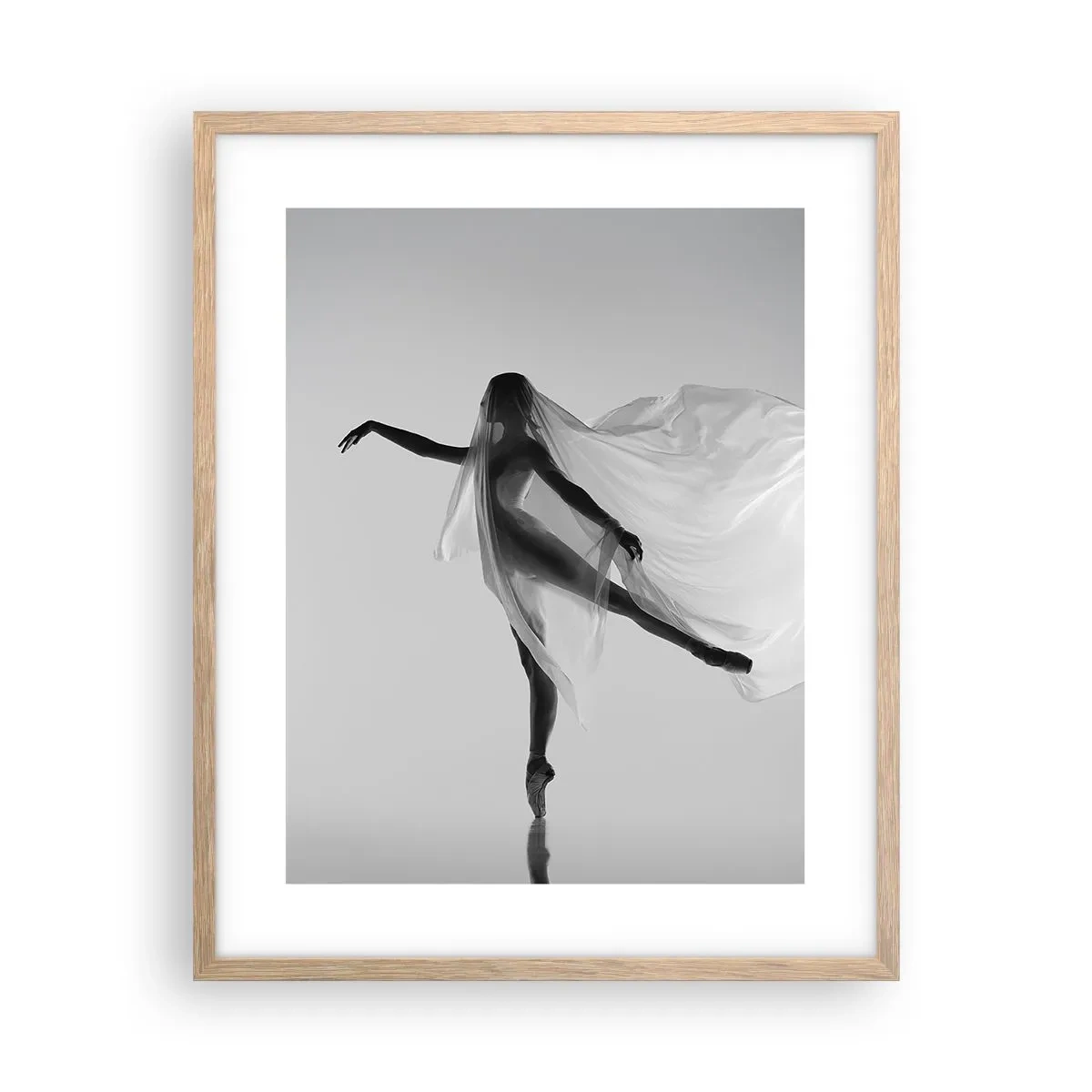 Pôster com moldura de carvalho claro - Leveza e graça - 40x50 cm