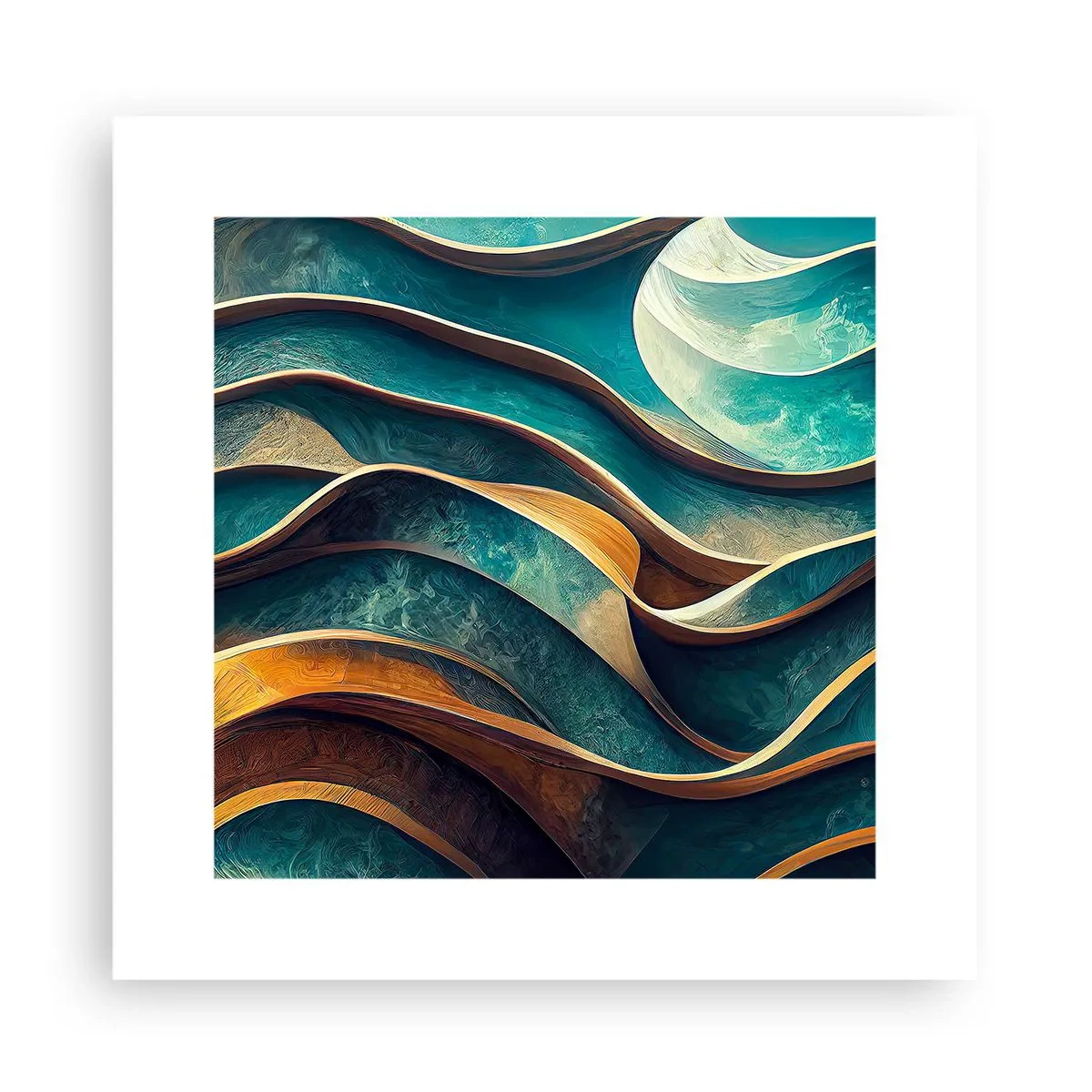 Pôster - Meandros de azul - 30x30 cm