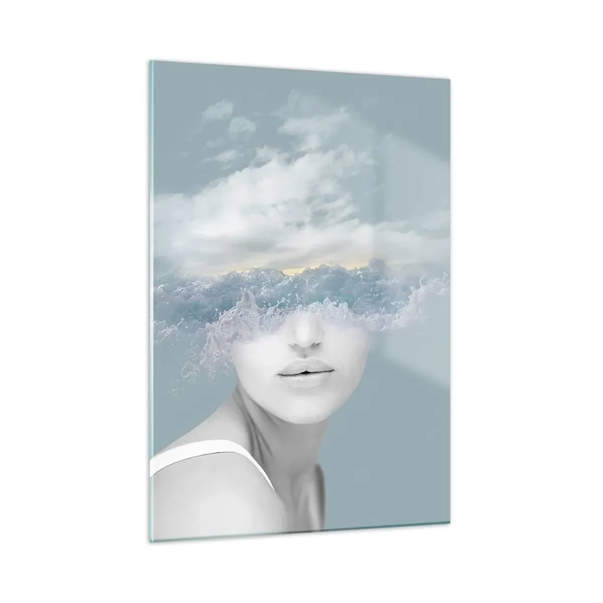 Quadro em vidro - Com a cabeça nas nuvens - 50x70 cm