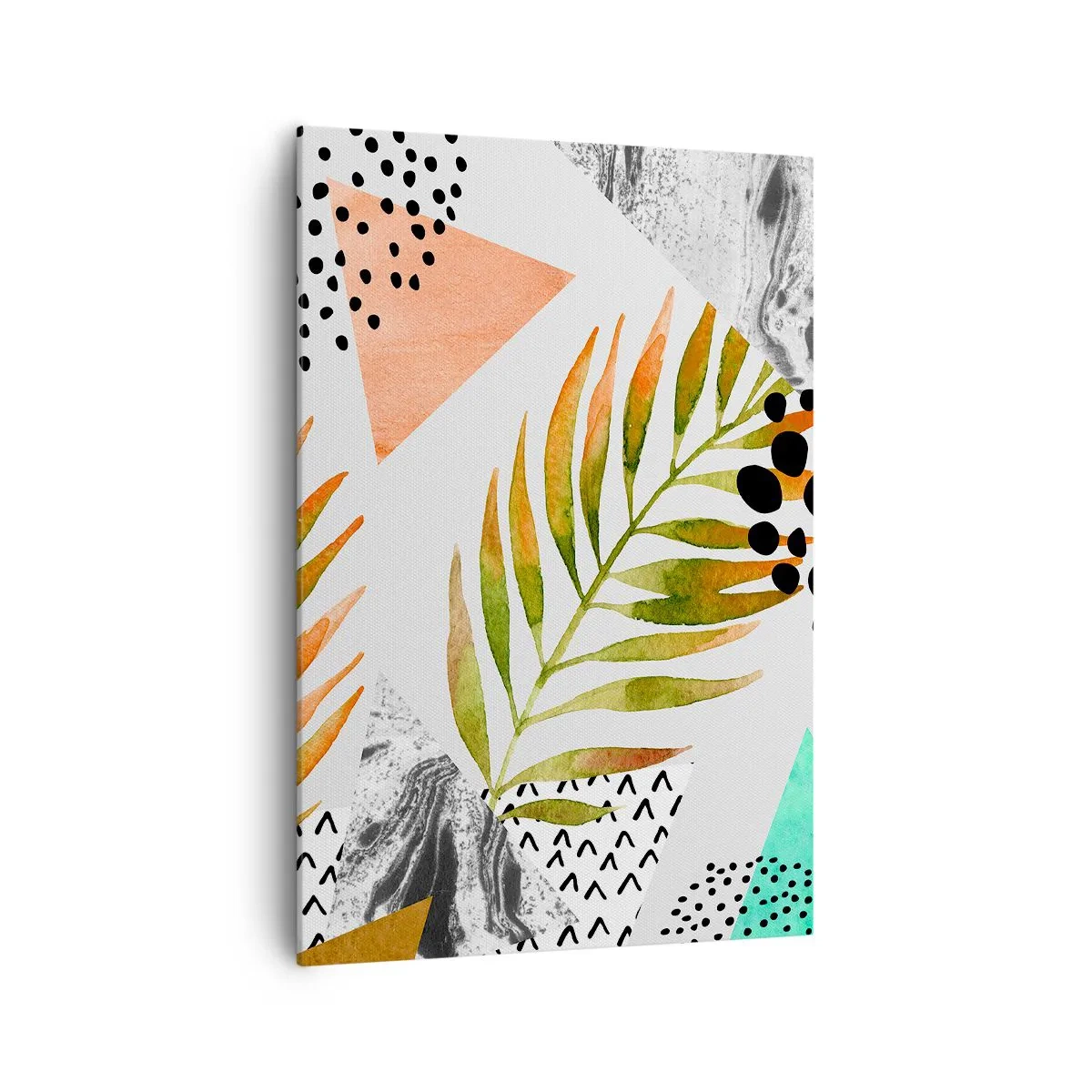 Quadro em tela - Decoração em folha de palmeira - 70x100 cm