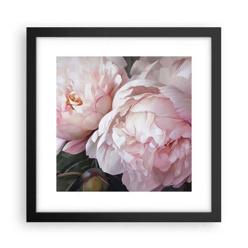 Pôster com moldura preta - Parou no florescer - 30x30 cm