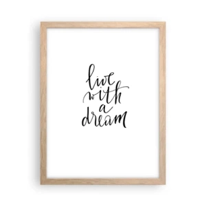 Pôster com moldura de carvalho claro - Of course - 30x40 cm