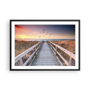 Pôster com moldura preta - O espaço das alturas - 70x50 cm