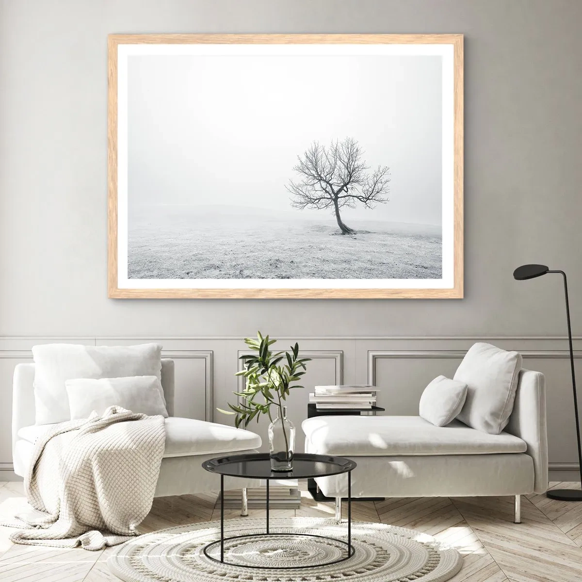 Pôster com moldura de carvalho claro - Contra o nada - 91x61 cm