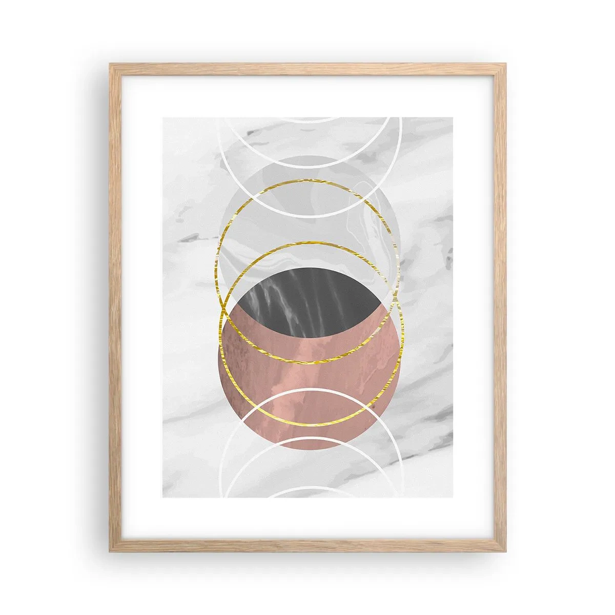 Pôster com moldura de carvalho claro - Música das esferas - 40x50 cm
