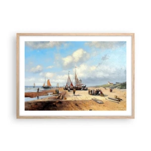 Pôster com moldura de carvalho claro - Pós-caça bem-sucedida - 70x50 cm