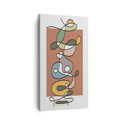 Quadro em tela - Abstração: dança colorida - 45x80 cm