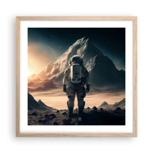 Pôster com moldura de carvalho claro - Novo desafio - 50x50 cm