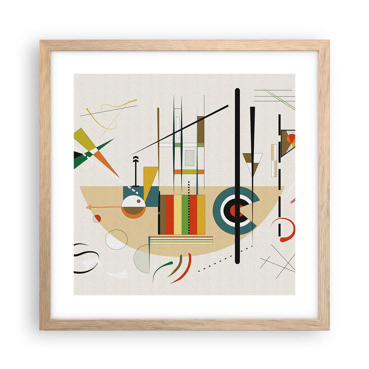 Pôster com moldura de carvalho claro - E o mundo ri - 40x40 cm