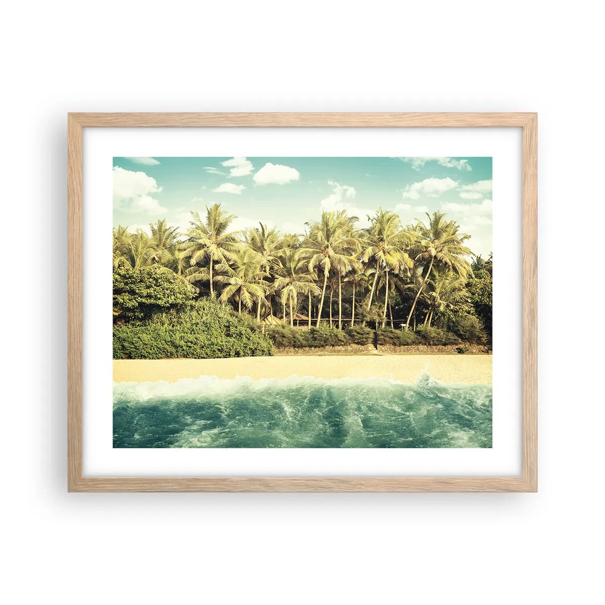 Pôster com moldura de carvalho claro - Ou talvez aqui? - 50x40 cm