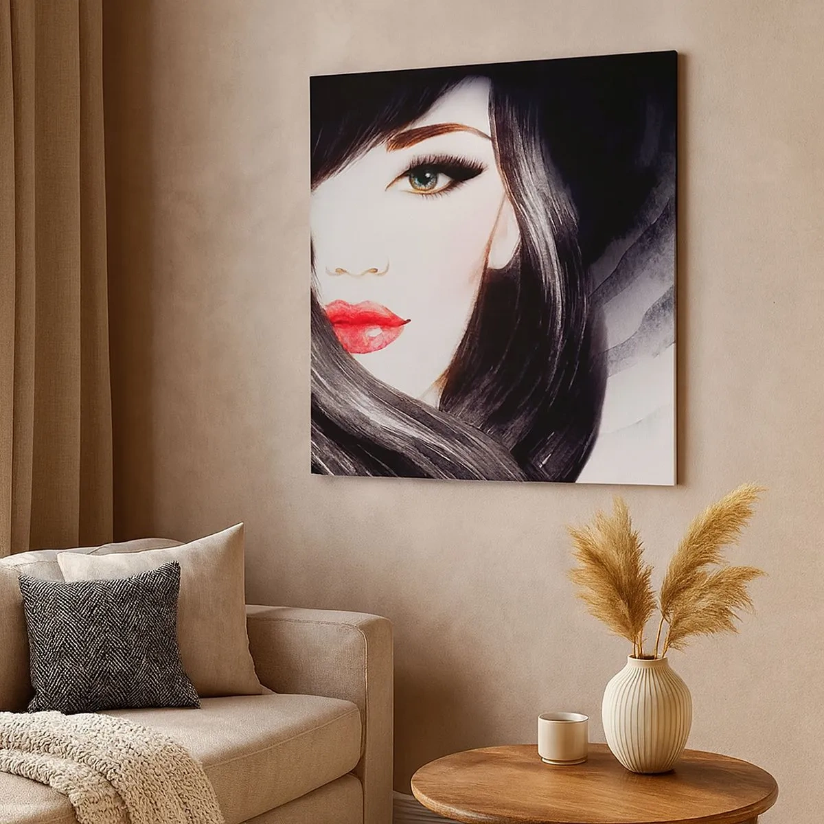 Quadro em tela - Olhar de safira - 30x30 cm