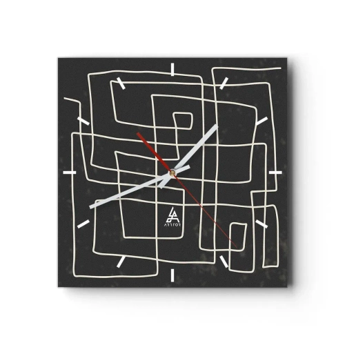 Relógio de parede - Relógio em vidro - Não é tão simples - 30x30 cm