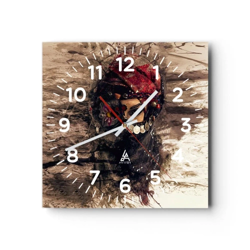 Relógio de parede - Relógio em vidro - Perturbador, para dizer o mínimo - 40x40 cm