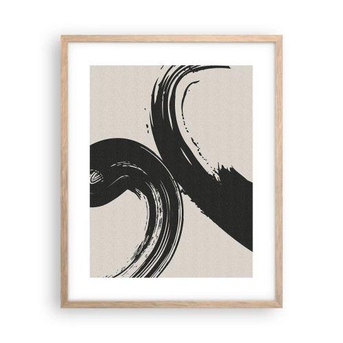 Pôster com moldura de carvalho claro - Varrer e circular - 40x50 cm