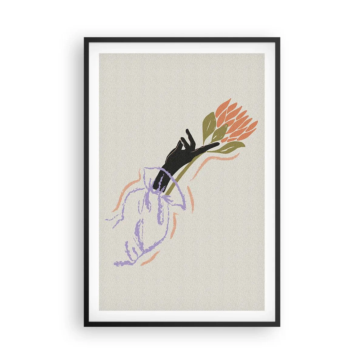 Pôster com moldura preta - Toque fraterno - 61x91 cm