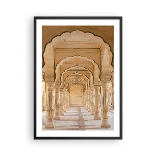 Pôster com moldura preta - Simetria oriental - 50x70cm - No palácio do marajá - Decoração de parede moderna para a sala de estar e quarto ARTTOR