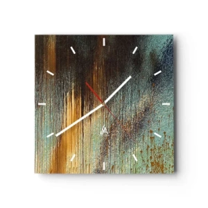 Relógio de parede - Relógio em vidro - Uma composição colorida não acidental - 30x30 cm