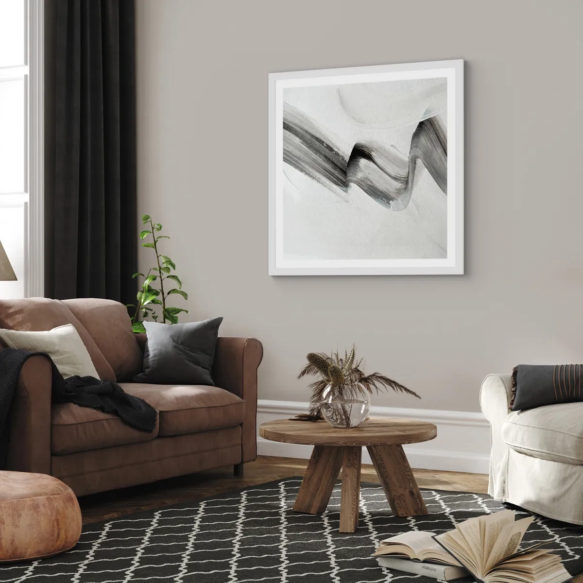 Pôster em moldura branca - Casualmente para se divertir - 40x40 cm