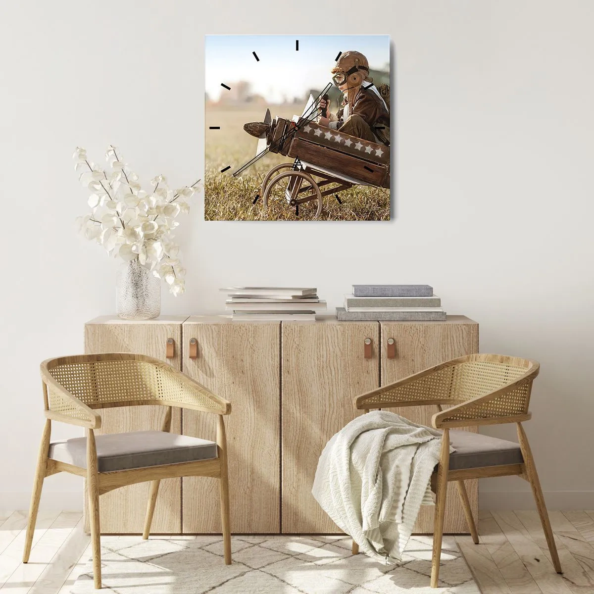 Relógio de parede - Relógio em vidro - O início rumo a um sonho - 40x40 cm