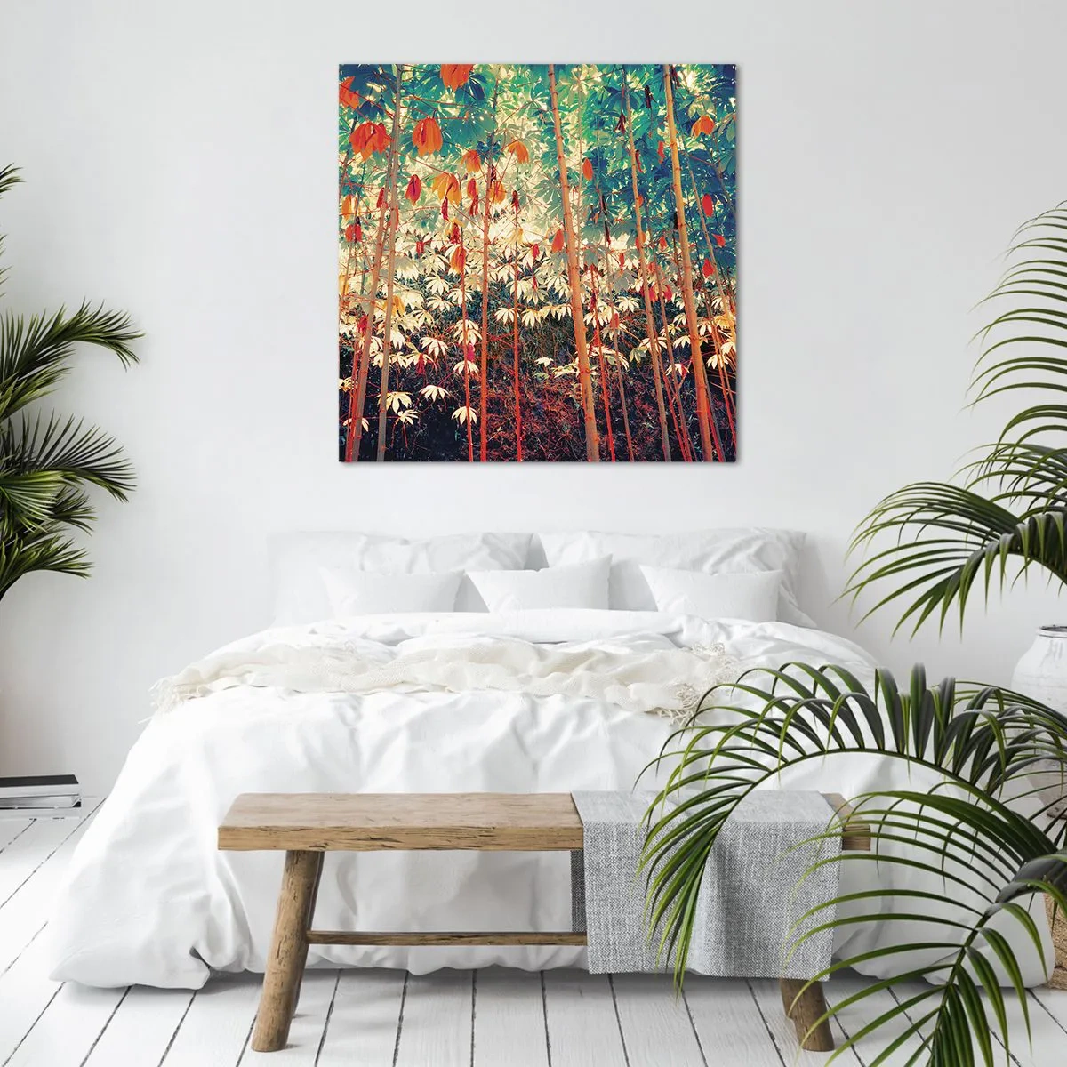 Quadro em tela - A vida secreta das folhas - 40x40 cm