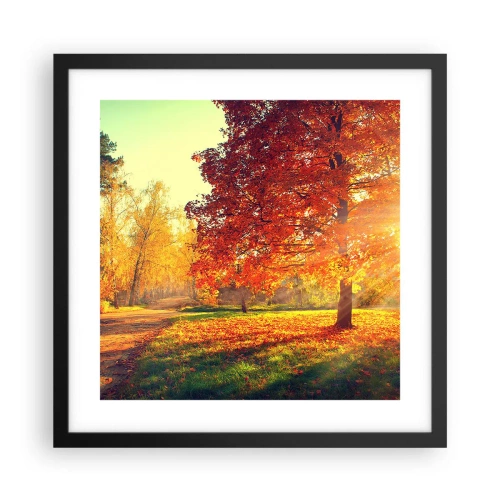 Pôster com moldura preta - O vermelho é lindo - 40x40 cm