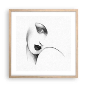 Pôster com moldura de carvalho claro - No estilo de Łempicka - 50x50 cm