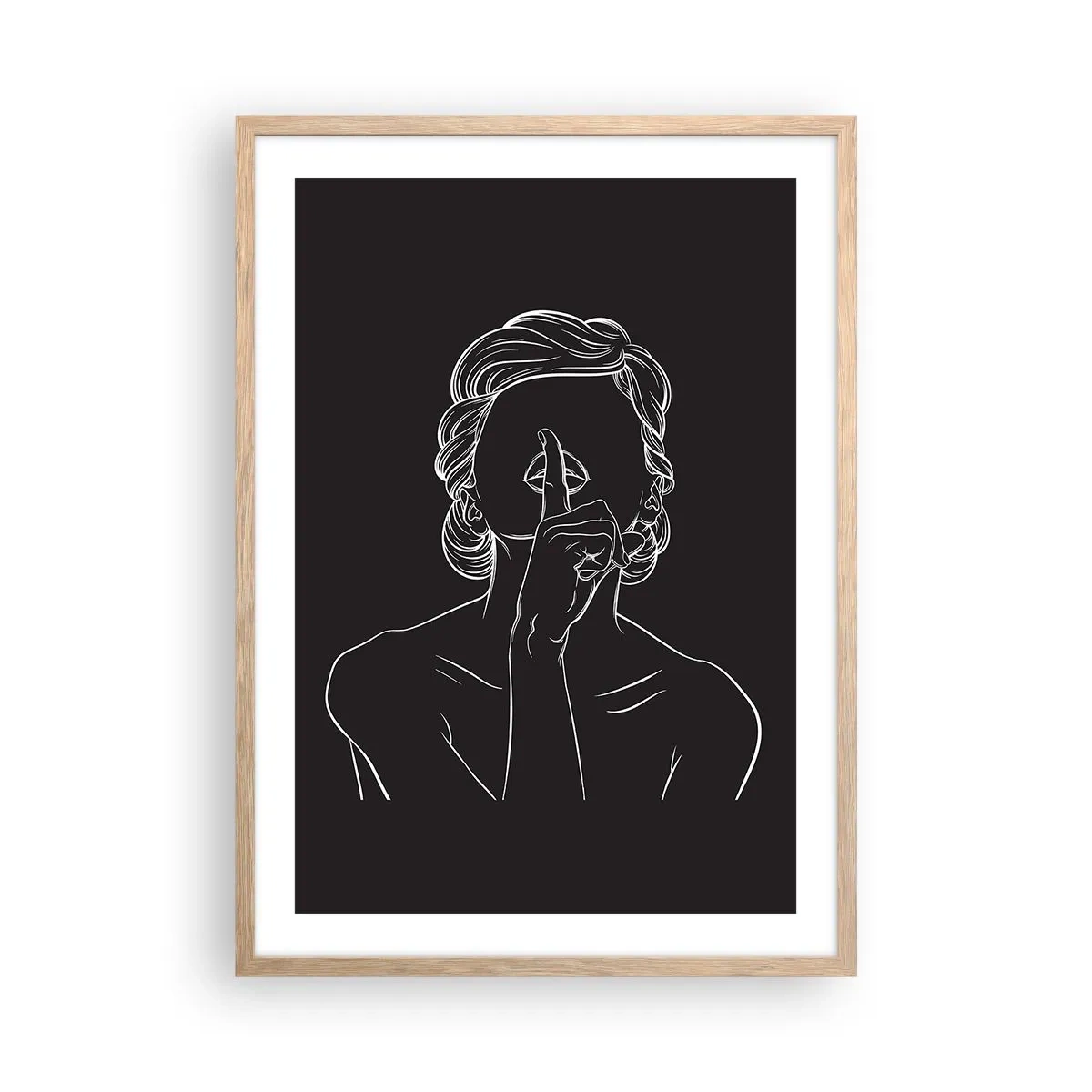 Pôster com moldura de carvalho claro - A beleza floresce em silêncio - 50x70 cm