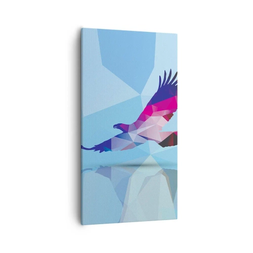 Quadro em tela - Águia em cristal lilás - 55x100 cm