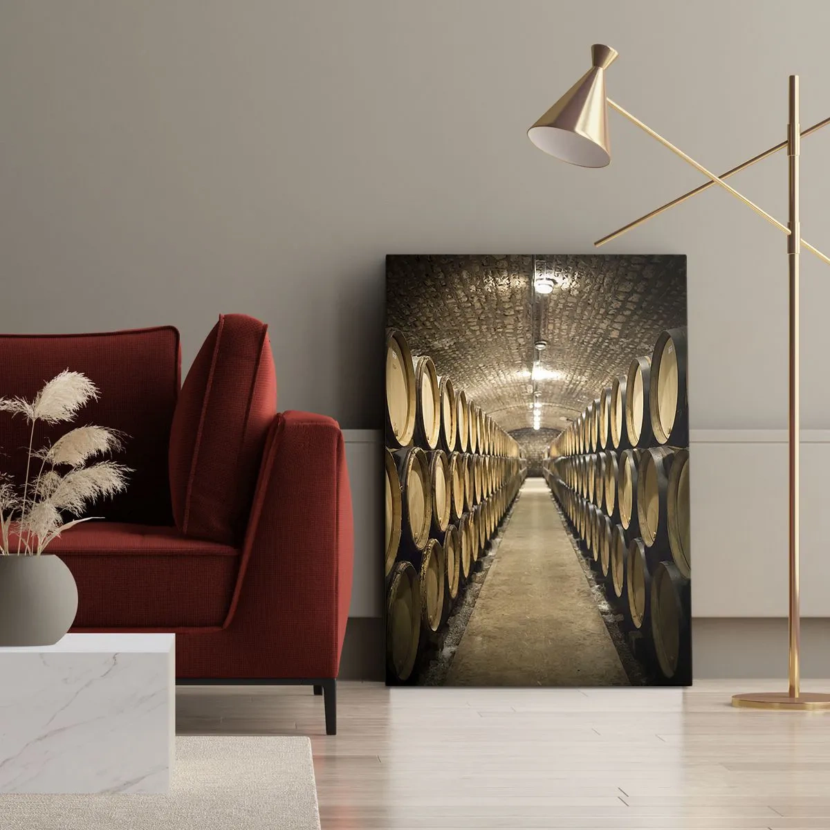 Quadro em tela - Em um porão de tijolos - 65x120 cm